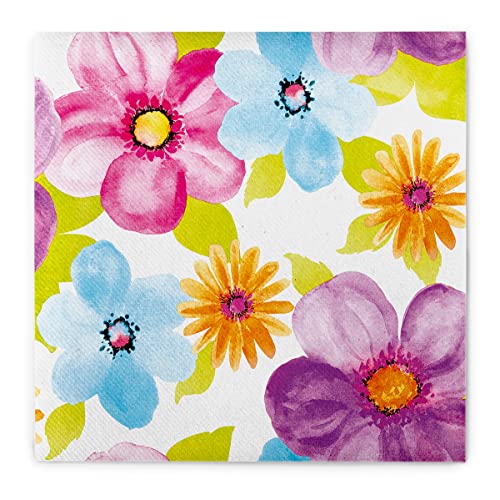 Mank GmbH hochwertige Airlaid Servietten 40 x 40 cm Premium Einweg Serviette stoffähnlich und saugstark perfekt für Events & Partys 50 Stück Luana Frühling Blumen Floral von Mank GmbH