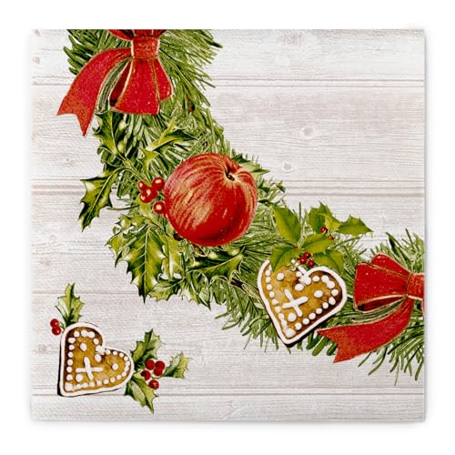 Mank Airlaid-Servietten 40x40 cm | Premium Einweg-Serviette | textilähnlich und saugstark | perfekt für Weihnachtsfeiern & Adventsfeiern | Weihnachtsservietten | 50 Stück | Advent von Mank GmbH