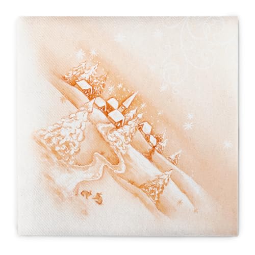 Mank GmbH Airlaid Servietten 40x40 cm Premium Einweg Serviette stoffähnlich und saugstark perfekt für Weihnachtsfeiern & Adventsfeiern Weihnachtsservietten 50 Stück Silence von Mank GmbH