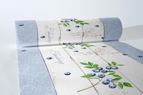 Mank Airlaid Tischläufer 40 cm x 24 m | Tischdecken-Rolle stoffähnlich | praktische Einmal-Tischdecke für Hochzeit oder Partys | Blueberry von Mank GmbH