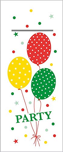 Mank Besteckservietten aus Airlaid Pub 40 cm x 33 cm 1/8 Falz | mit Besteckschlitz für Gastronomie und Feiern | 75 Stück | Party Ballons (Rot-Grün) von Mank GmbH