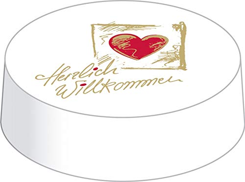 Mank DrinkSafe Caps aus Mattkarton | 200 Stück | Trinkschutz Glasabdeckung | ideal für Gastronomie | Herzlich Willkommen (Ø 80 mm) von Mank GmbH