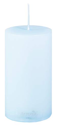 Mank GmbH Stumpenkerze | Säulenkerze | Tischkerze | Dekokerze | Flachkopfkerze | Blockkerze in Hellblau (Ø 50 x 100 mm) Brenndauer ca. 28 Stunden von Mank GmbH