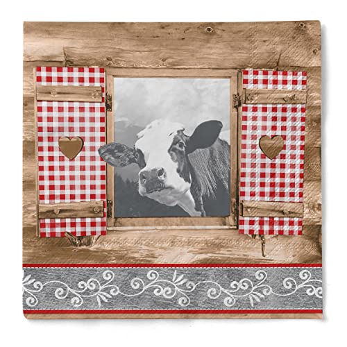 Mank Servietten aus Tissue 40 x 40 cm | 1/4 Falz Dinner Serviette | hochwertige Einmal-Serviette | 100 Stück | Almblick von Mank GmbH