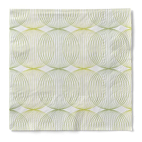 Mank Servietten aus Tissue 40 x 40 cm | 1/4 Falz Dinner Serviette | hochwertige Einmal-Serviette | 100 Stück | Ludo (Lime-Oliv) von Mank GmbH