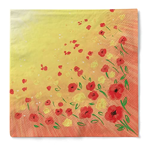 Mank Servietten aus Tissue 40 x 40 cm | 1/4 Falz Dinner Serviette | hochwertige Einmal-Serviette | 100 Stück | Sommerwiese von Mank GmbH