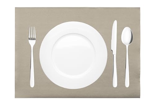 Mank Tischset aus Airlaid Uni | Tischsets 40 x 30 cm für Gastronomie und Feiern |100 Stück (Beige Grey) von Mank GmbH