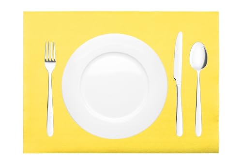 Mank Tischset aus Airlaid Uni | Tischsets 40 x 30 cm für Gastronomie und Feiern |100 Stück (Gelb) von Mank GmbH