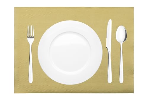 Mank Tischset aus Airlaid Uni | Tischsets 40 x 30 cm für Gastronomie und Feiern |100 Stück (Gold) von Mank GmbH