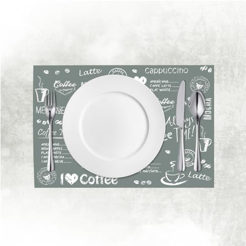 Mank Tischset aus Airlaid Uni | Tischsets 40 x 30 cm für Gastronomie und Feiern |100 Stück | Coffee Time (Anthrazit) von Mank GmbH