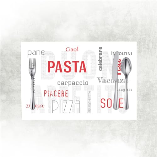 Mank Tischsets aus Papier 40 cm x 30 cm | Platzset ideal für Gastronomie und Feiern | 100 Stück | Pasta von Mank GmbH