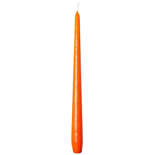Premium Spitzkerzen | Kerzen | Leuchterkerzen | Halterkerzen | Lange Kerzen | Deko Kerzen | Ø 22 mm x 280 mm | 24 Stück | Brenndauer ca. 10 Std. | (Orange) von Mank GmbH