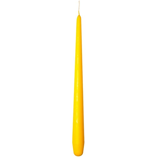 Premium Spitzkerzen | Kerzen | Leuchterkerzen | Halterkerzen | Lange Kerzen | Deko Kerzen | Ø 22 mm x 280 mm | 24 Stück | Brenndauer ca. 10 Std. | (Senfgelb) von Mank GmbH