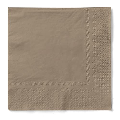 Beigegraue 3-lagige Tissue-Servietten 33 x 33 cm - Premium Einmal-Servietten, 100er-Pack, 1/4-Falz - Ideal für Festlichkeiten, Gastronomie & besondere Anlässe von Mank