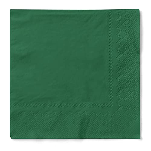 Dunkelgrüne 3-lagige Tissue-Servietten 40x40 cm - Premium Einmal-Servietten, 100er-Pack, 1/4-Falz - Ideal für Festlichkeiten, Gastronomie & besondere Anlässe von Mank