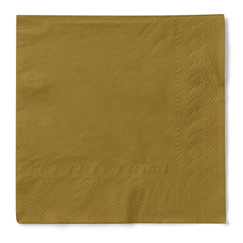 Goldfarbene 3-lagige Tissue-Servietten 40 x 40 cm - Premium Einmal-Servietten, 100er-Pack, 1/4-Falz - Ideal für Festlichkeiten, Gastronomie & besondere Anlässe von Mank