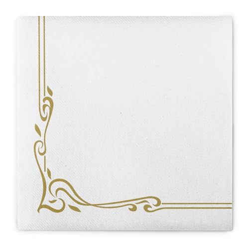 Mank Airlaid-Servietten 40 x 40 cm | perfekt für Gastronomie und Feiern | textilähnlich und saugstark | 50 Stück | Colour Line (Gold) von Mank