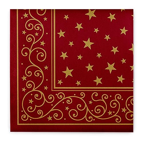 Mank Airlaid-Servietten 40x40 cm | Premium Einweg-Serviette | textilähnlich und saugstark | perfekt für Weihnachtsfeiern & Adventsfeiern | Weihnachtsservietten | 50 Stück | Cristal (Bordeaux) von Mank