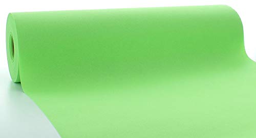 Mank Airlaid Tischläufer 40 cm x 24 m | Gastronomie | Tischdecken-Rolle stoffähnlich | praktische Einmal-Tischdecke | Uni | Neutral | 1 Stück | (Apfelgrün) von Mank
