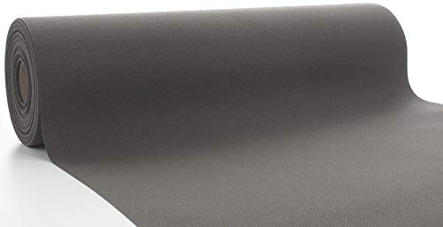 Mank Airlaid Tischläufer 40 cm x 24 m | Gastronomie | Tischdecken-Rolle stoffähnlich | praktische Einmal-Tischdecke | Uni | Neutral | 1 Stück | (Beige Grey) von Mank