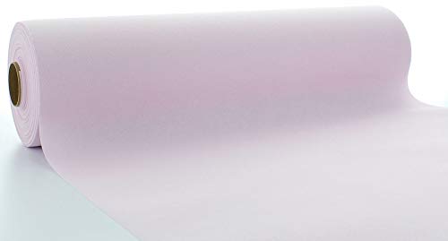 Mank Airlaid Tischläufer 40 cm x 24 m | Gastronomie | Tischdecken-Rolle stoffähnlich | praktische Einmal-Tischdecke | Uni | Neutral | 1 Stück | (Hellrosa) von Mank