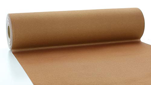 Mank Airlaid Tischläufer 40 cm x 24 m | Tischdecken-Rolle stoffähnlich | praktische Einmal-Tischdecke | 1 Stück | (Bronze) von Mank