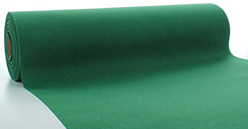 Mank Airlaid Tischläufer 40 cm x 24 m | Tischdecken-Rolle stoffähnlich | praktische Einmal-Tischdecke | 1 Stück | (Dunkelgrün) von Mank
