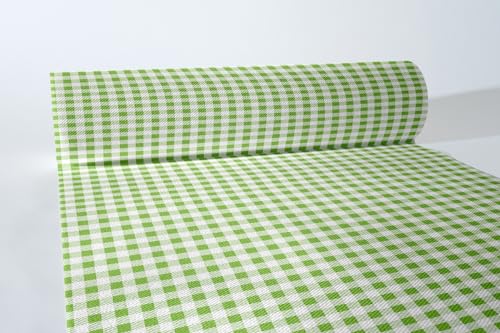 Mank Airlaid Tischläufer 40 cm x 24 m | Tischdecken-Rolle stoffähnlich | praktische Einmal-Tischdecke für Hochzeit oder Partys | Robin (Grün) von Mank