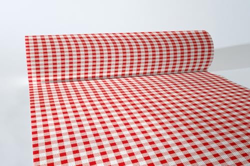 Mank Airlaid Tischläufer 40 cm x 24 m | Tischdecken-Rolle stoffähnlich | praktische Einmal-Tischdecke für Hochzeit oder Partys | Robin (Rot) von Mank