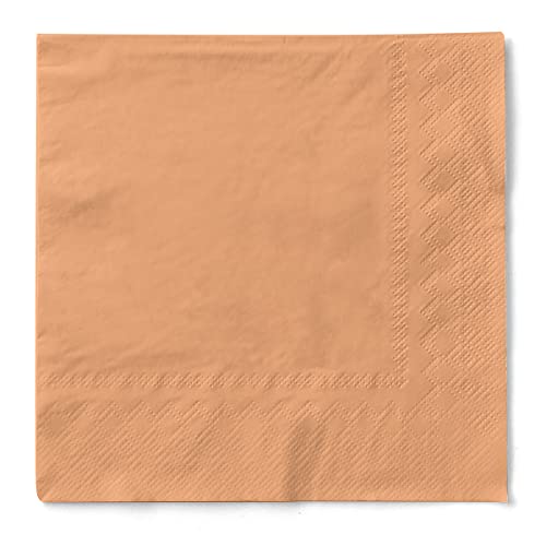 Mank Cocktail-Serviette | Servietten aus Tissue 25 x 25 cm ¼ Falz | Premium Einweg-Serviette | Basic | 100 Stück | praktische Einmal-Serviette für Gastronomie und Feiern | (Aprikot, 25 x 25 cm) von Mank