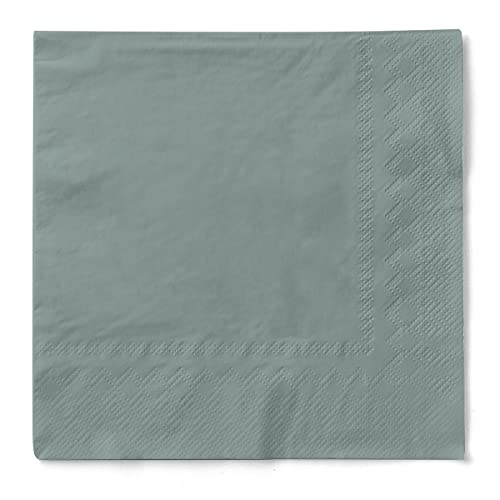 Mank Cocktail-Serviette | Servietten aus Tissue 25 x 25 cm ¼ Falz | Premium Einweg-Serviette | Basic | 100 Stück | praktische Einmal-Serviette für Gastronomie und Feiern | (Grau, 25 x 25 cm) von Mank