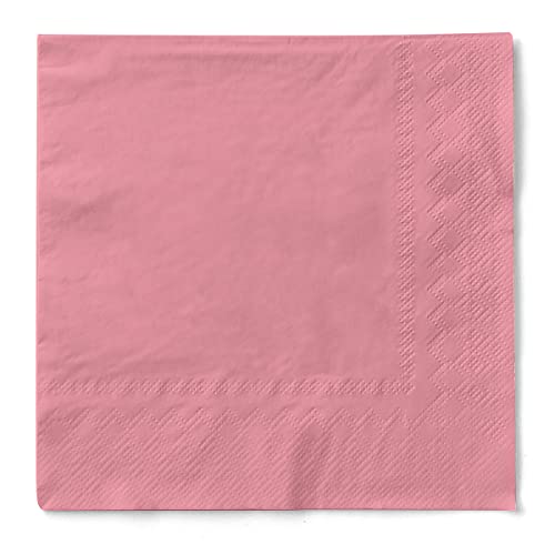 Mank Cocktail-Serviette | Servietten aus Tissue 25 x 25 cm ¼ Falz | Premium Einweg-Serviette | Basic | 100 Stück | praktische Einmal-Serviette für Gastronomie und Feiern | (Rosa, 25 x 25 cm) von Mank