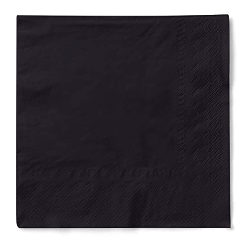 Mank Cocktail-Serviette | Servietten aus Tissue 25 x 25 cm ¼ Falz | Premium Einweg-Serviette | Basic | 100 Stück | praktische Einmal-Serviette für Gastronomie und Feiern | (Schwarz, 25 x 25 cm) von Mank