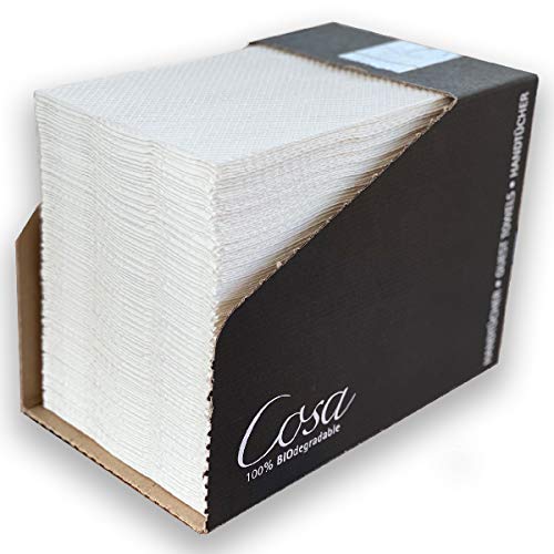 Mank Einweg Handtücher COSA | Tissue 4-lagig, weiß | 49 x 30 cm | in Folie oder im praktischem Dispenser | Einmalhandtücher | passende Handtuchspender auch erhältlich | (100) von Mank