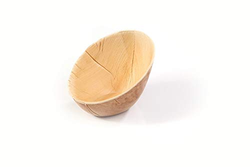 Mank Schale aus Palmblatt oval 10x7,2cm | Bio Einweg Schüssel Salatschale Salatschüssel Snack Suppenschüssel | 20 Stück von Mank