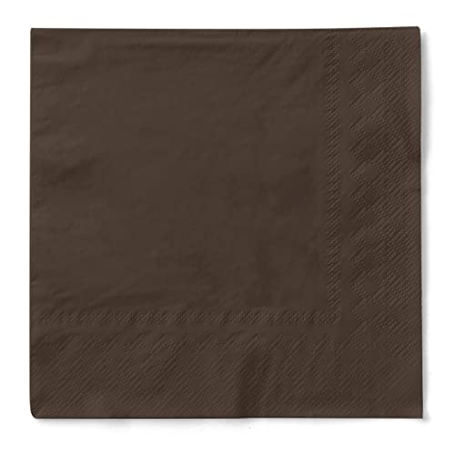 Mank Servietten aus Tissue 33 x 33 cm ¼ Falz | Kaffee Serviette | Basic | Uni | 100 Stück | praktische Einmal-Serviette für Gastronomie und Feiern | (Braun, 33 x 33 cm) von Mank