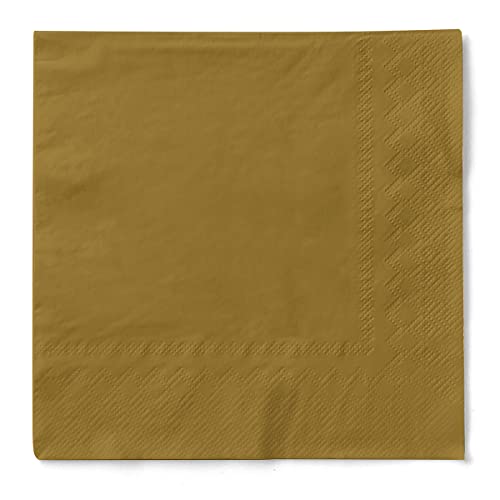 Mank Servietten aus Tissue 33 x 33 cm ¼ Falz | Kaffee Serviette | Basic | Uni | 100 Stück | praktische Einmal-Serviette für Gastronomie und Feiern | (Gold, 33 x 33 cm) von Mank