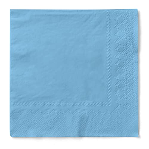 Mank Servietten aus Tissue 33 x 33 cm ¼ Falz | Kaffee Serviette | Basic | Uni | 100 Stück | praktische Einmal-Serviette für Gastronomie und Feiern | (Hellblau, 33 x 33 cm) von Mank