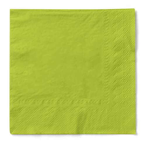 Mank Servietten aus Tissue 33 x 33 cm ¼ Falz | Kaffee Serviette | Basic | Uni | 100 Stück | praktische Einmal-Serviette für Gastronomie und Feiern | (Kiwi, 33 x 33 cm) von Mank