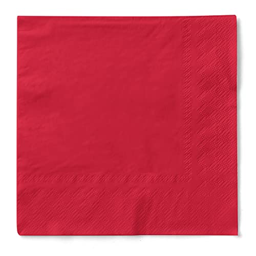 Mank Servietten aus Tissue 33 x 33 cm ¼ Falz | Kaffee Serviette | Basic | Uni | 100 Stück | praktische Einmal-Serviette für Gastronomie und Feiern | (Rot, 33 x 33 cm) von Mank