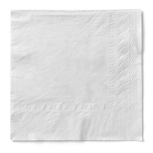 Mank Servietten aus Tissue 33 x 33 cm ¼ Falz | Kaffee Serviette | Basic | Uni | 100 Stück | praktische Einmal-Serviette für Gastronomie und Feiern | (Weiß, 33 x 33 cm) von Mank