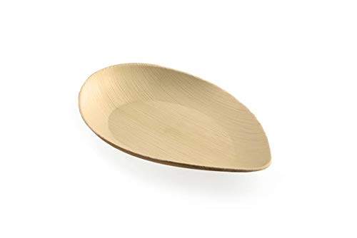 Mank Teller aus Palmblatt oval 230xH33mm | Bio Einweg Geschirr Menueteller Tafelteller Einwegteller Salatteller | 20 Stück von Mank