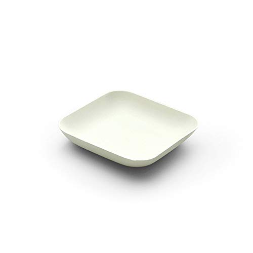 Mank Teller aus Zuckerrohr in Weiß 80x80xH15mm, Bio Einweg Kuchenteller Dessertteller Snackteller Einwegteller, 40 Stück von Mank