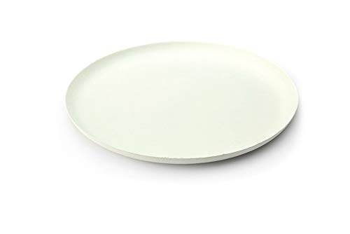Mank Teller aus Zuckerrohr in Weiß rund Ø240xH15mm, Bio Einweg Salatteller Menueteller Servierteller Geschirr, 40 Stück von Mank