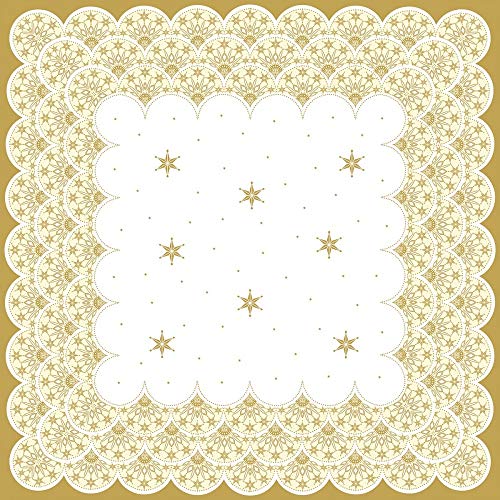 Mank Tischdecken aus Airlaid | Mitteldecken 80 x 80 cm Tischdecke für Gastronomie und Feiern | Weihnachten | 20 Stück | Saphira (Champagner-Gold) von Mank