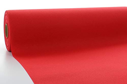 Mank Tischdeckenrollen Uni | Rollenware 120 cm x 25m aus Airlaid stoffähnlich Tischdecke für Gastronomie | (Rot, 120 cm x 25 m) von Mank