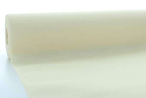 Mank Tischdeckenrollen Uni | Rollenware 80 cm x 40 m aus Airlaid stoffähnlich Tischdecke für Gastronomie | (Creme, 80 cm x 40 m) von Mank