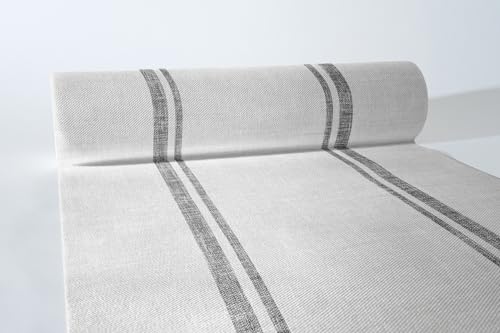 Mank Tischläufer Joe in Creme-Blau | 40cm x 24 lfm. | Premium-Airlaid | textilähnlich und saugstark | perfekt für Hochzeit & Partys | 1 Stück von Mank