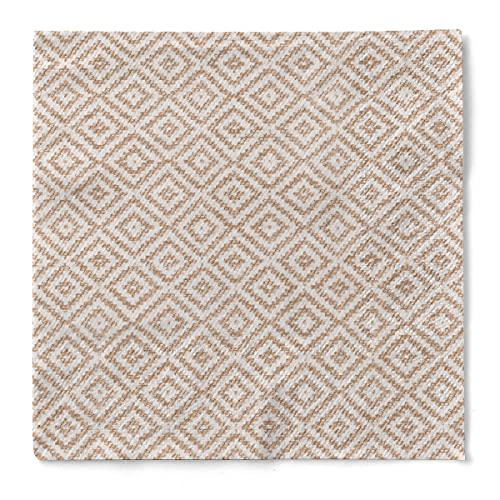 Mank Tissue-Servietten | ¼ Falz | Premium Einweg-Serviette | Perfekt für Gastronomie und Events | 100 Stück | Lagos-Base (Beige, 33 x 33 cm) von Mank