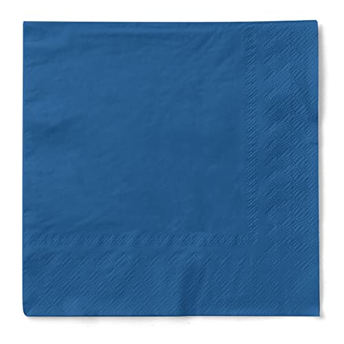Mank Tissue-Servietten 40 x 40 cm ¼ Falz | Premium Einweg-Serviette | Dinner Serviette | Uni | Basic | 100 Stück | (Blau, 40 x 40 cm) von Mank